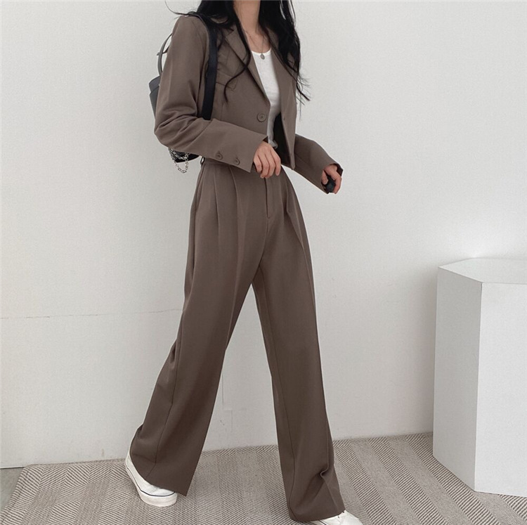 パンツセットアップ 上品シルエット ワイドパンツセット