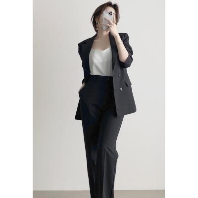 パンツセットアップ しなやか優美ダブルジャケットセット