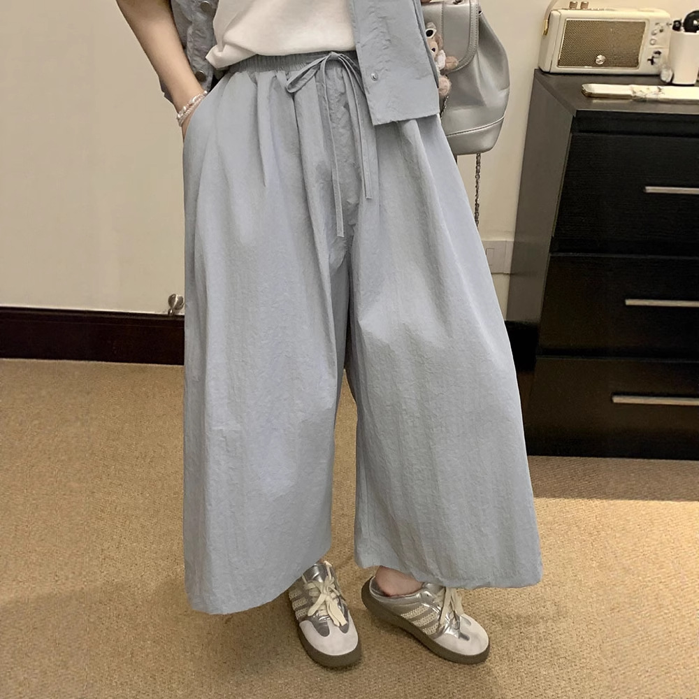 パンツセットアップ ゆったりベスト風ワイドパンツセット