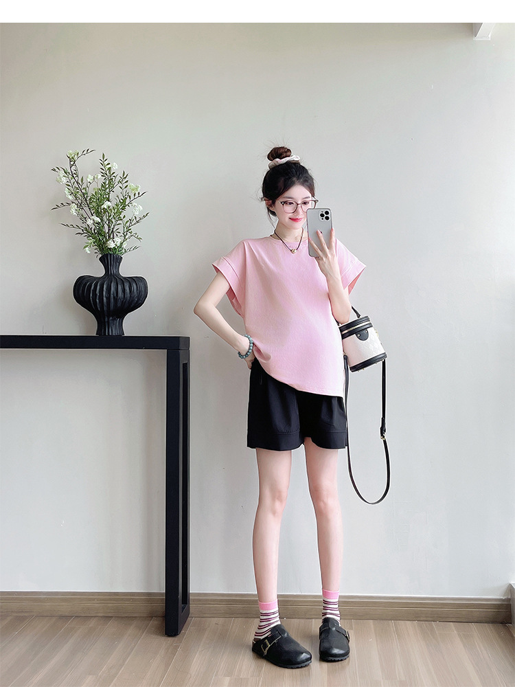 パンツセットアップ シンプル上品ショートセットアップ