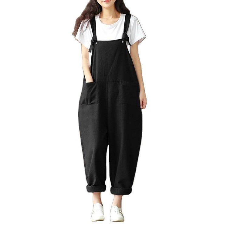 パンツセットアップ カジュアルサロペットワイドパンツ