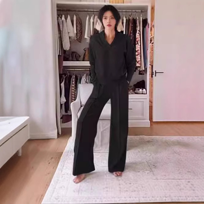 パンツセットアップ ゆったり楽ちんワイドパンツセット