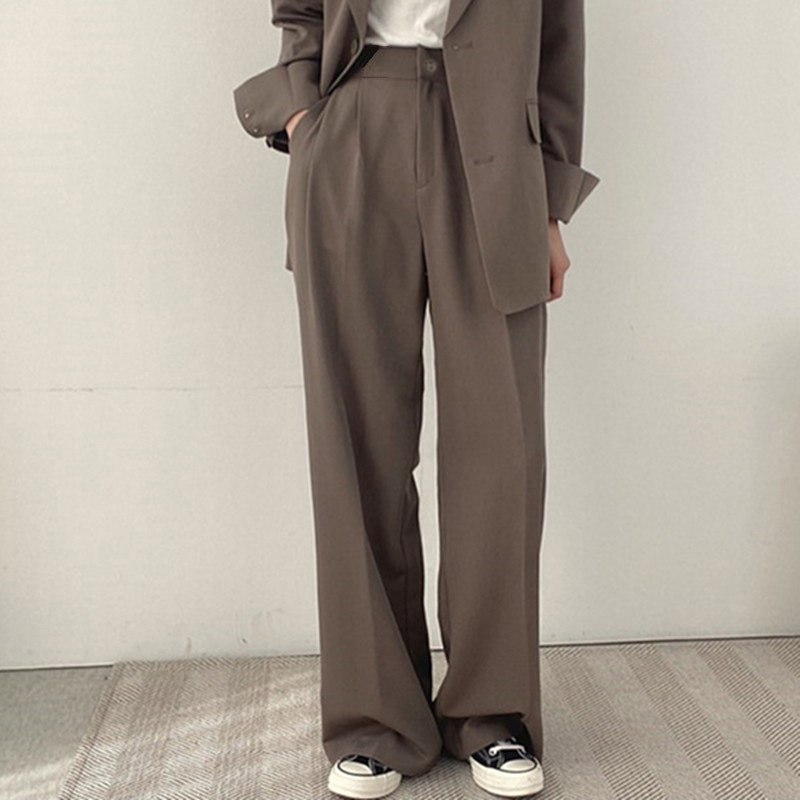 パンツセットアップ 上品フォルムワイドパンツ