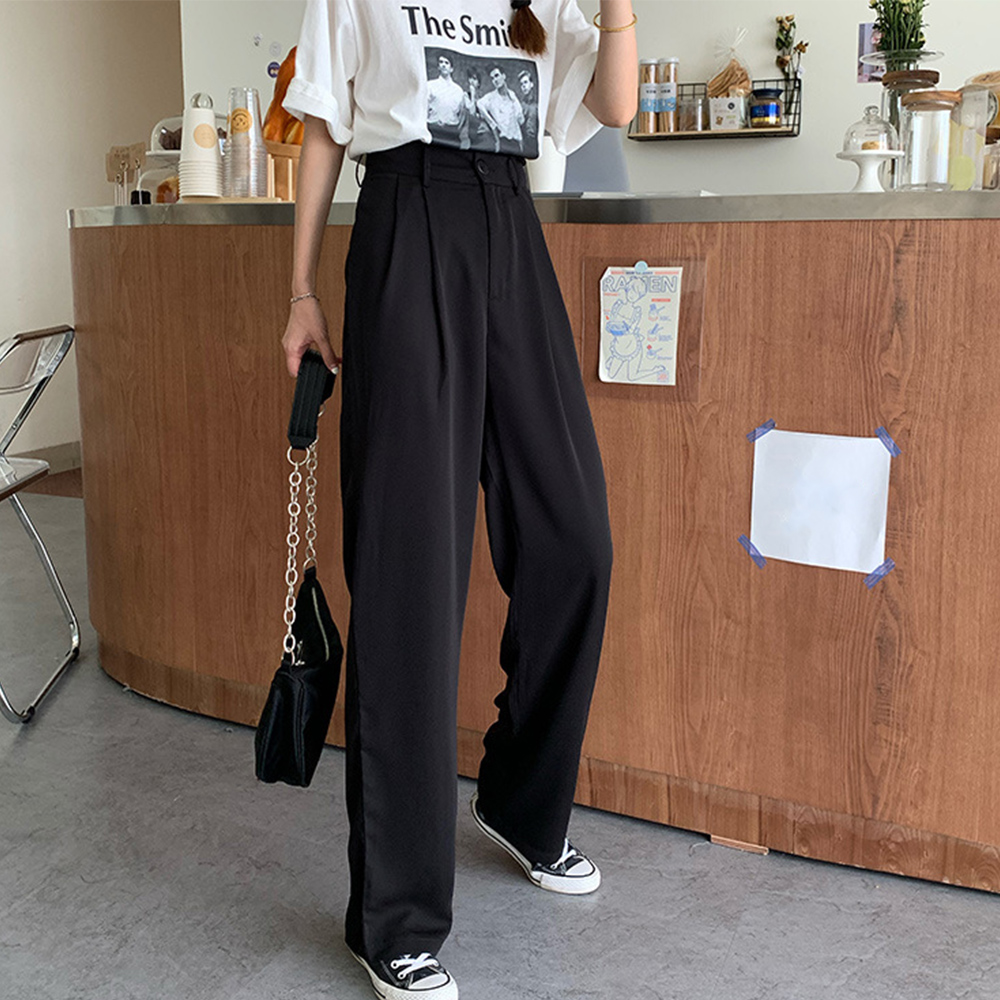 パンツセットアップ レディース ハイウエスト ワイド スラックス