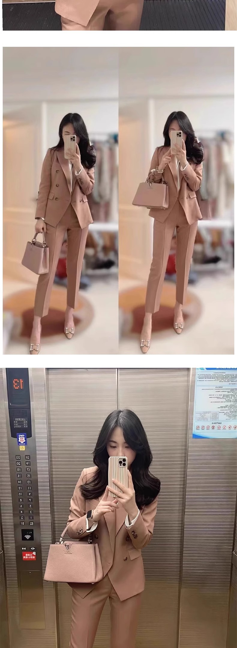 パンツセットアップ 洗練ダブルジャケットセットアップ