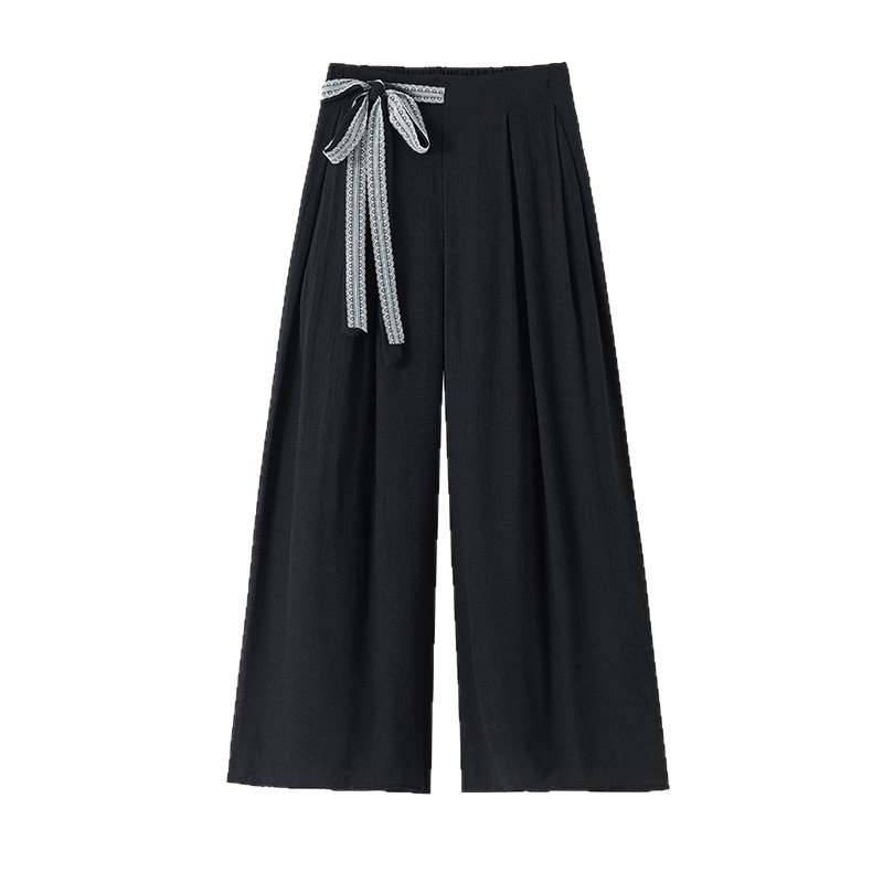 パンツセットアップ ライン入りドレープワイドパンツ