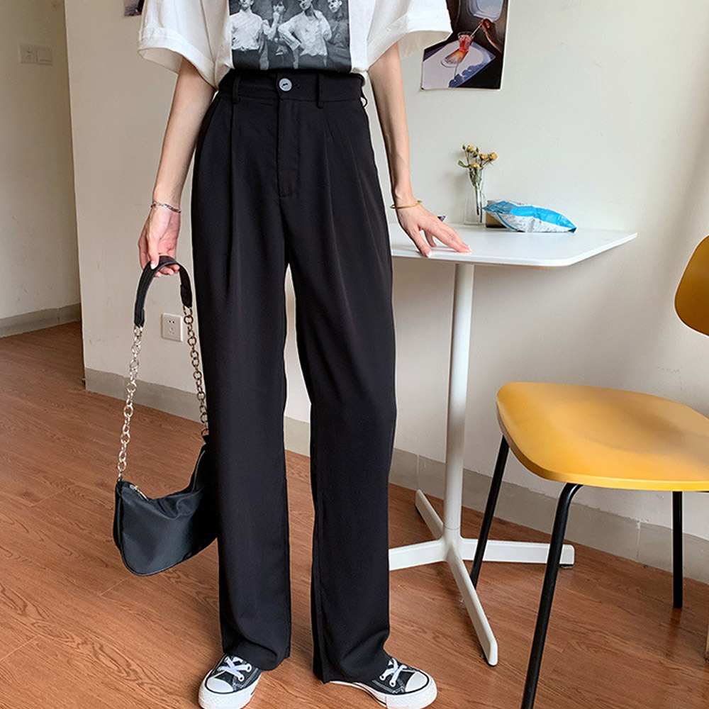 パンツセットアップ レディース ハイウエスト ワイド スラックス