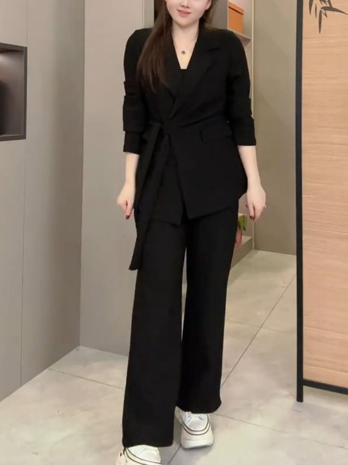 パンツセットアップ フォーマル 優美な結び目ジャケットパンツセット