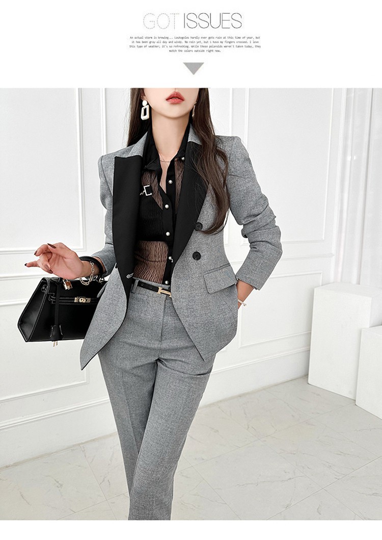 配色切替デザインテーラードジャケットパンツセットアップ