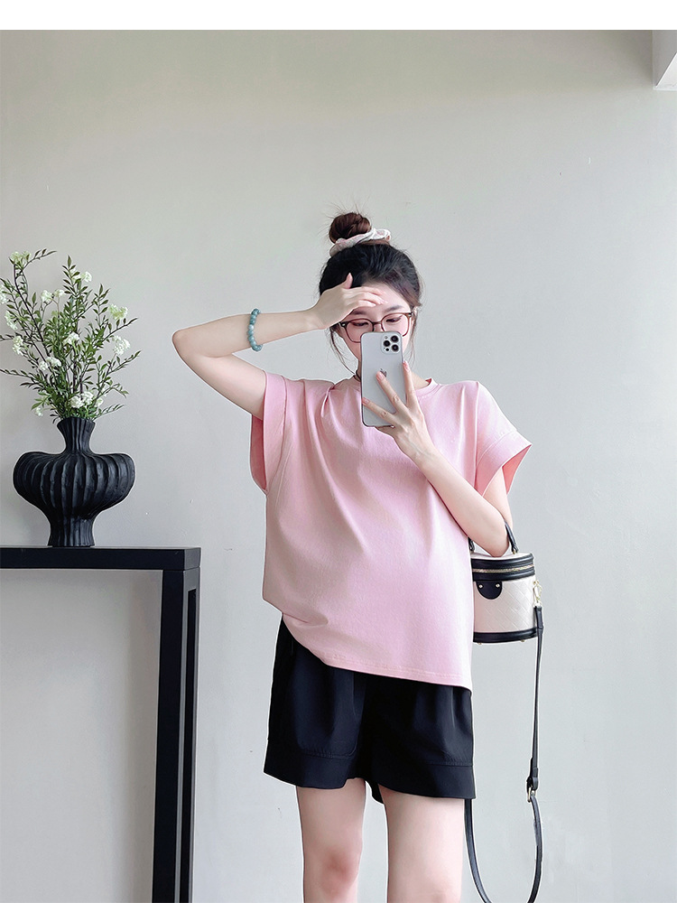 パンツセットアップ シンプル上品ショートセットアップ