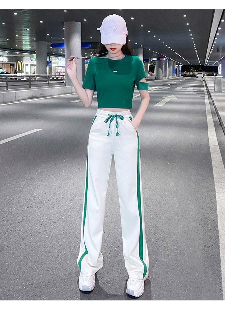 パンツセットアップ スポーティラインワイドパンツセット