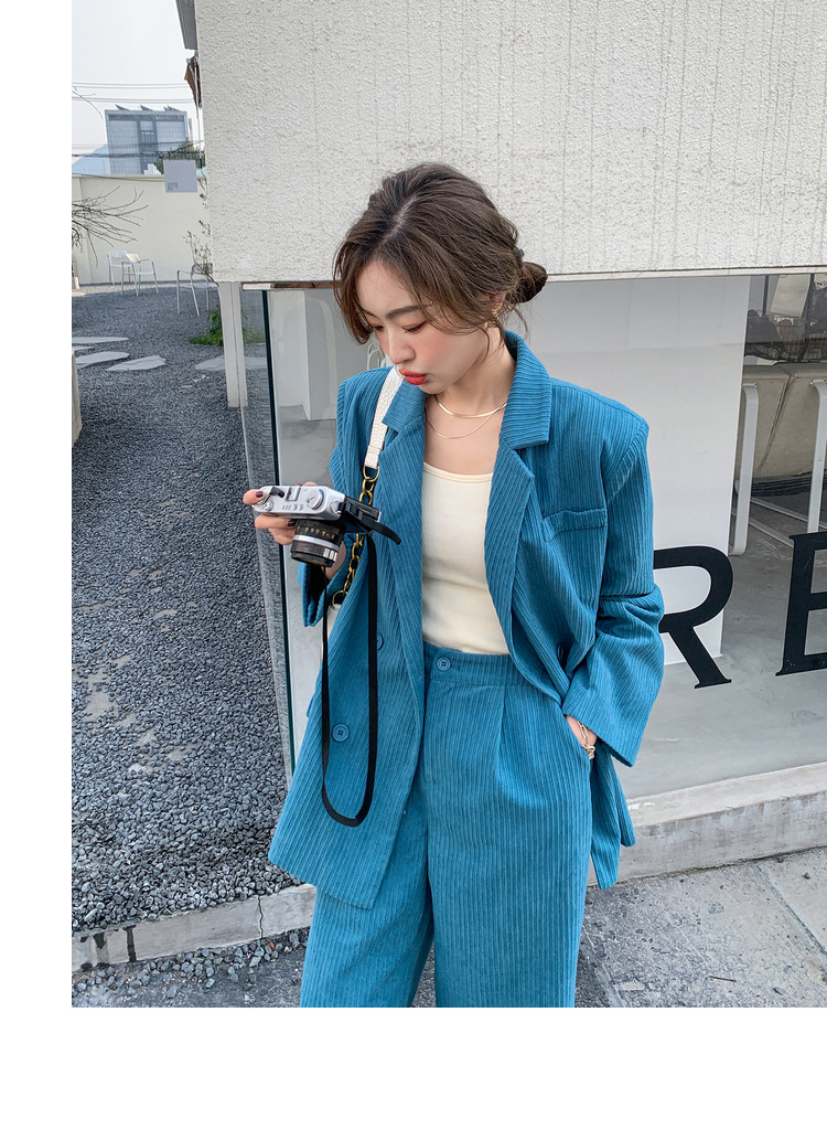 パンツセットアップ コーデュロイワイドパンツセットアップ