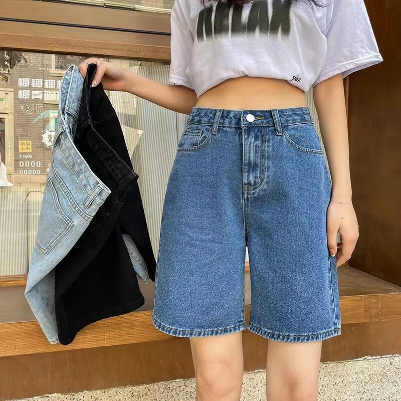 パンツセットアップ こなれ感デニムハーフパンツセットアップ
