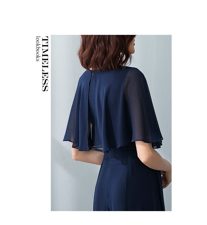 パンツセットアップ シフォン重ね華麗パンツセットアップ