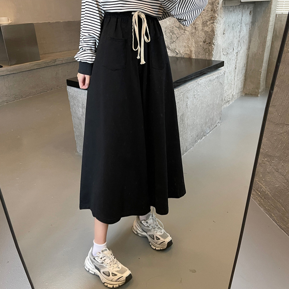 パンツセットアップ ワイド楽ちんスウェットパンツ ウエストゴム韓国風