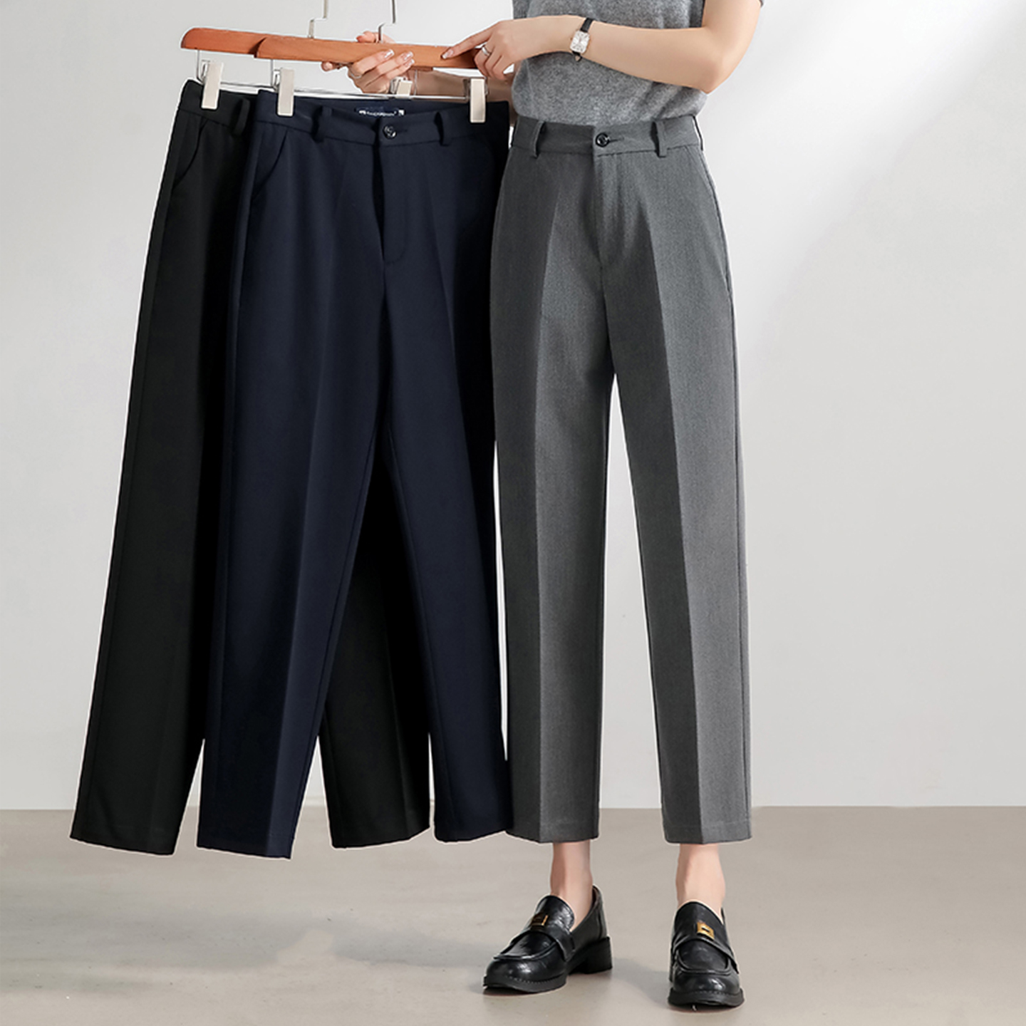 パンツセットアップ 上質素材のきちんと見えワイドパンツ