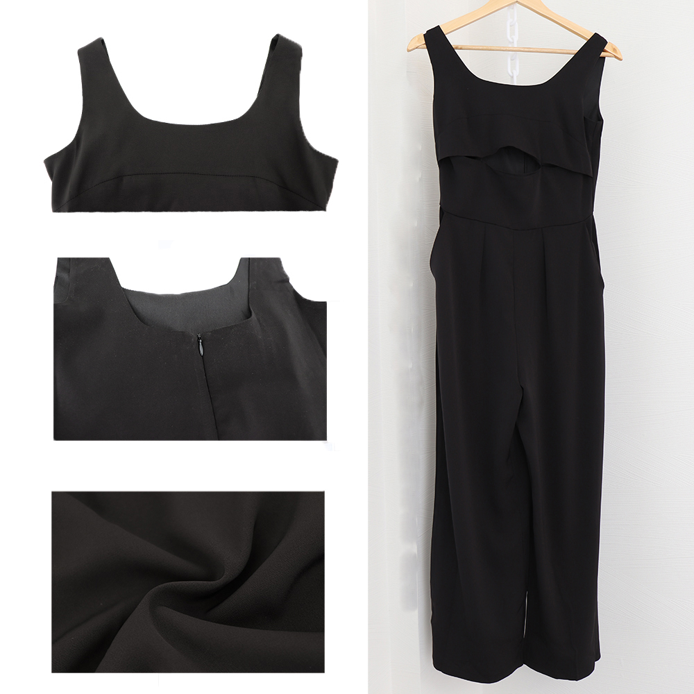 パンツセットアップ レディース ワイド サロペットパンツ 大人可愛いオールインワン