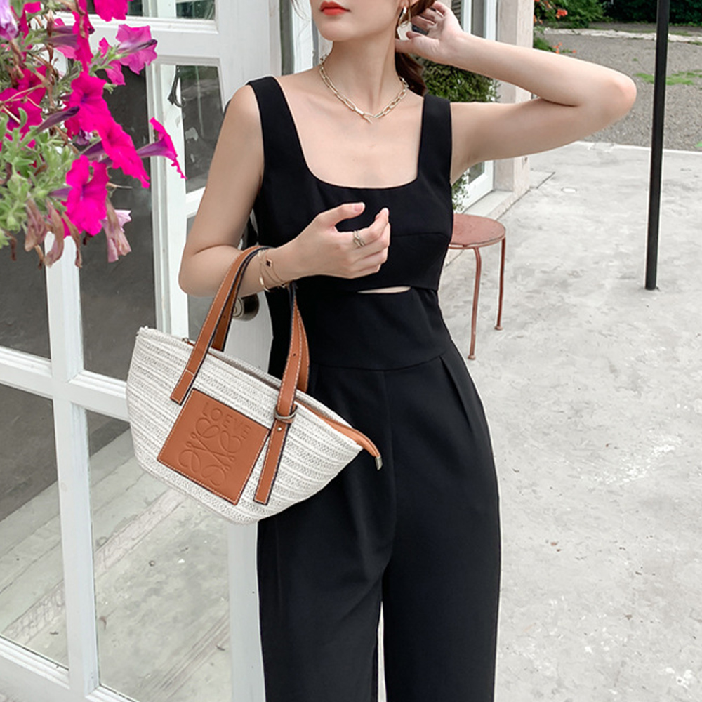 パンツセットアップ レディース ワイド サロペットパンツ 大人可愛いオールインワン