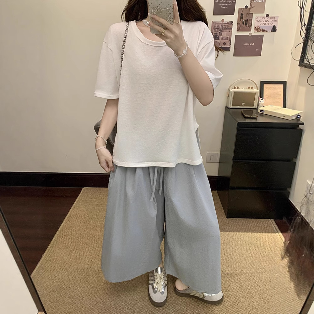 パンツセットアップ ゆったりベスト風ワイドパンツセット