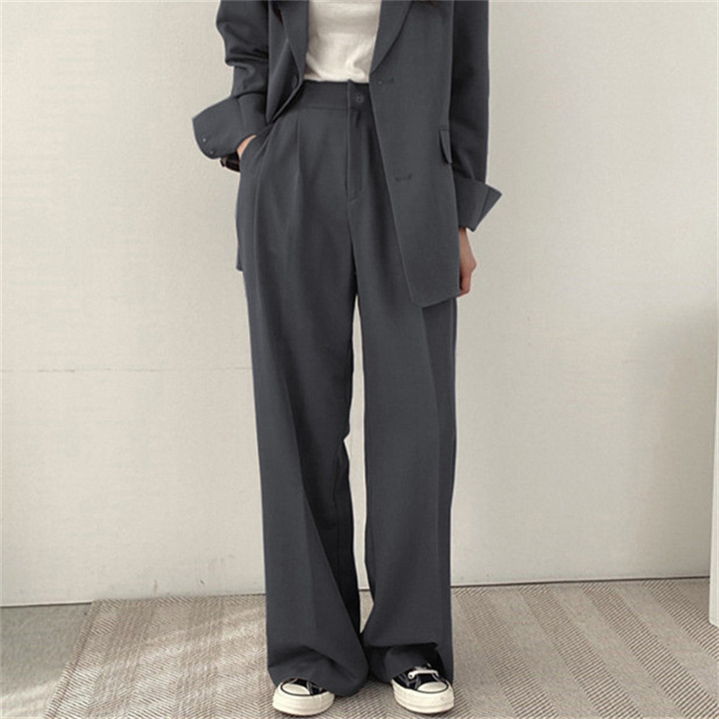 パンツセットアップ 上品フォルムワイドパンツ