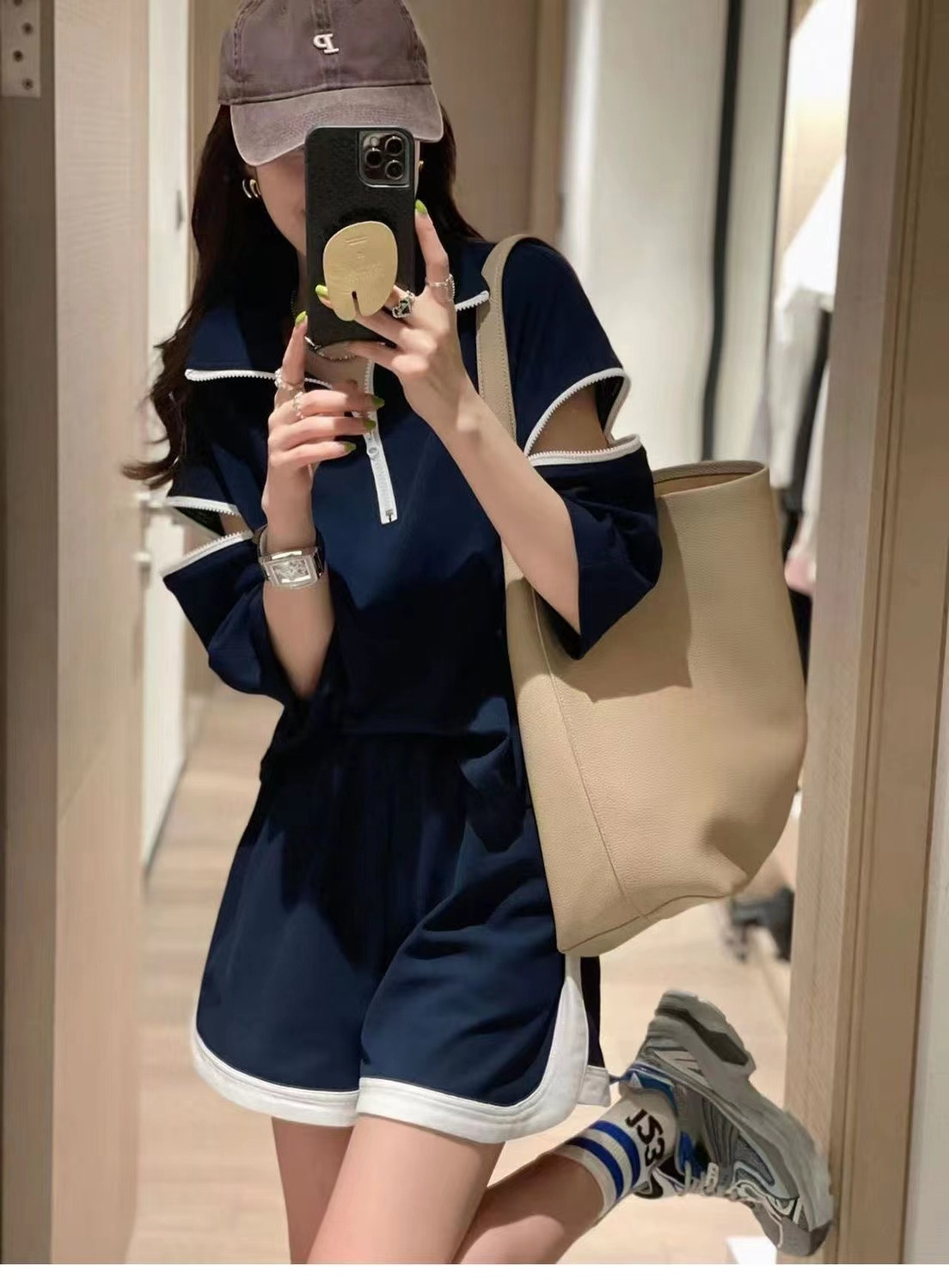 パンツセットアップ ハーフジップ スポーティーセット