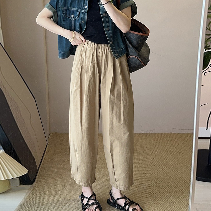 パンツセットアップ ゆったりシルエット天然素材バルーンパンツ