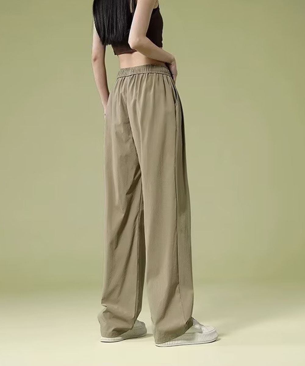 パンツセットアップ ワイドパンツ レディース 美脚 体型カバー ゴム ひも