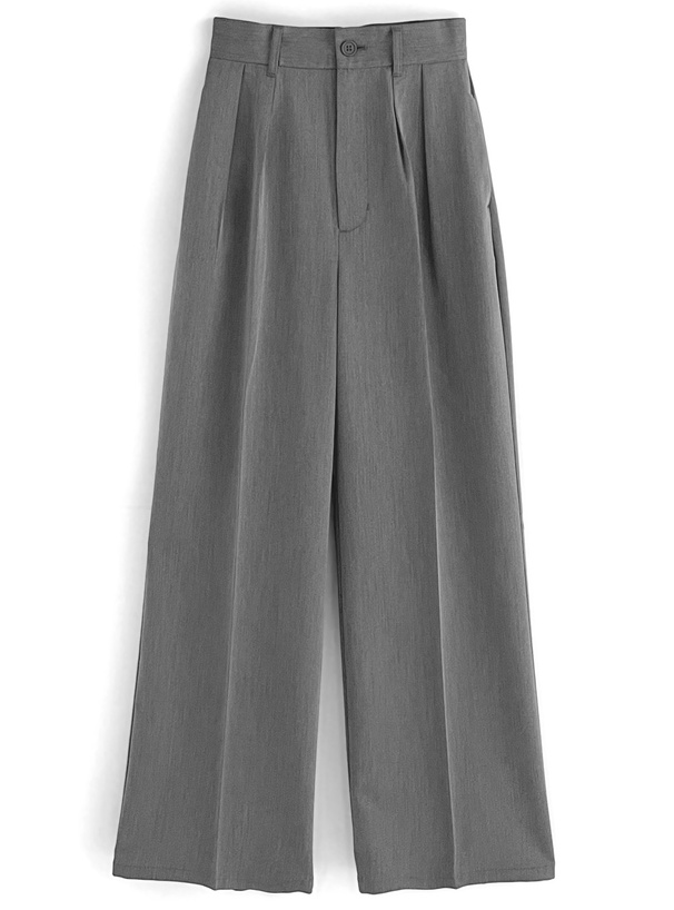 パンツセットアップ クロップド丈ジャケット×ワイドパンツセット