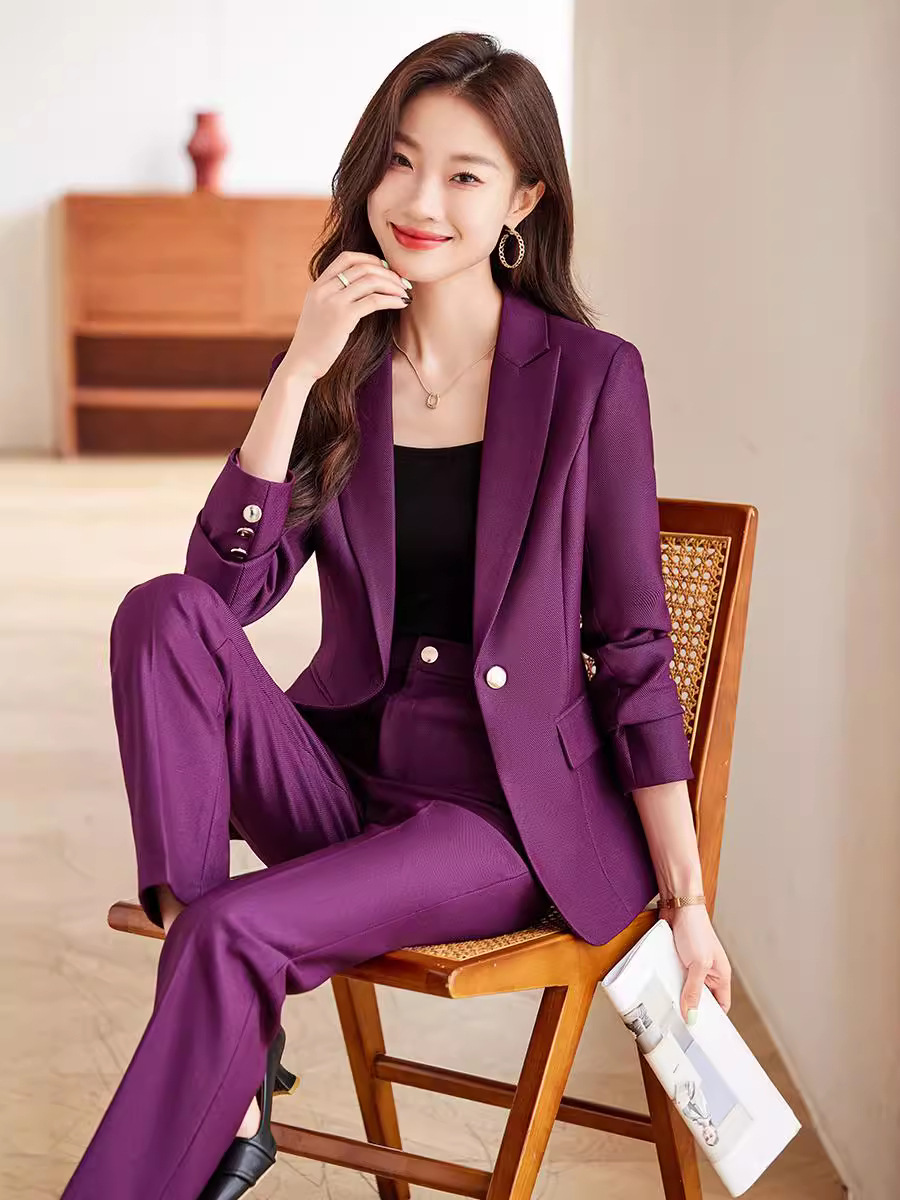 パンツセットアップ 上品テーラードジャケット美脚パンツセットアップスーツ