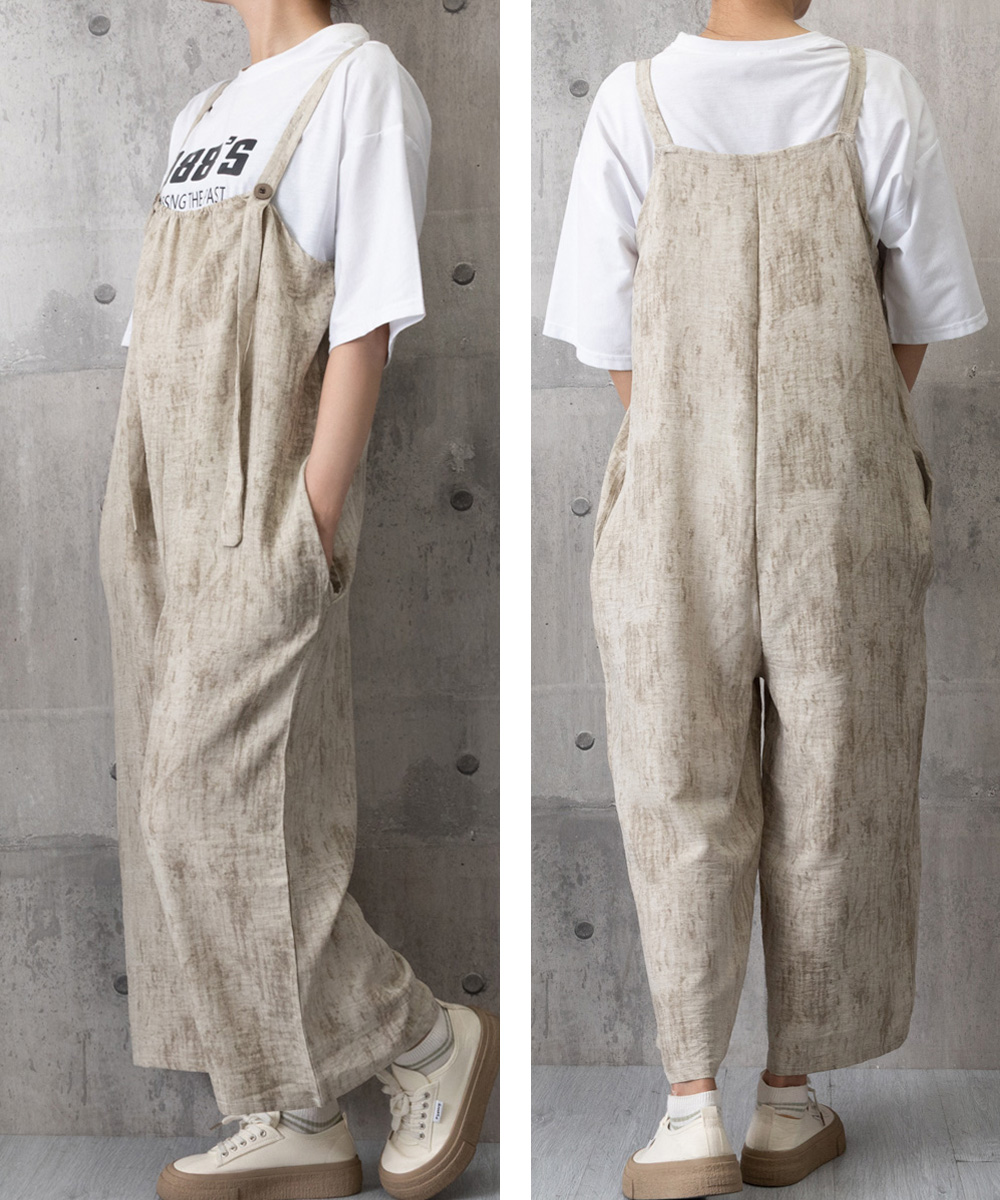 パンツセットアップ ワイド サロペット オールインワン 夏