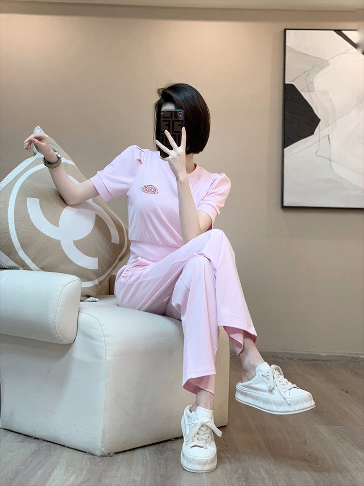 パンツセットアップ やわらか素材ワイドパンツセットアップ