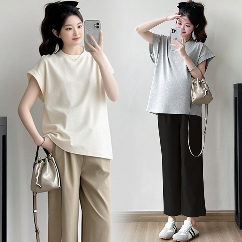 パンツセットアップ フレンチスリーブ ゆったりパンツセット