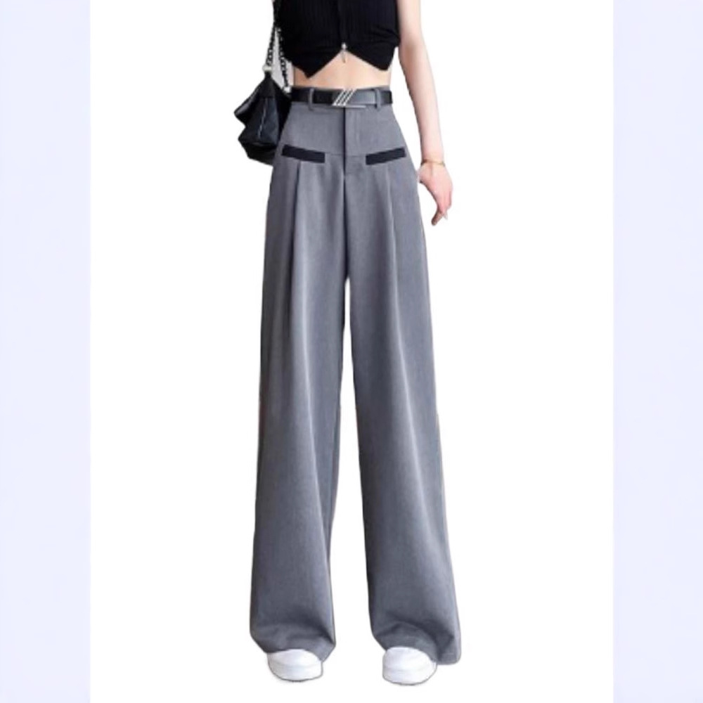 パンツセットアップ ポケット切替ハイウエストワイドパンツ