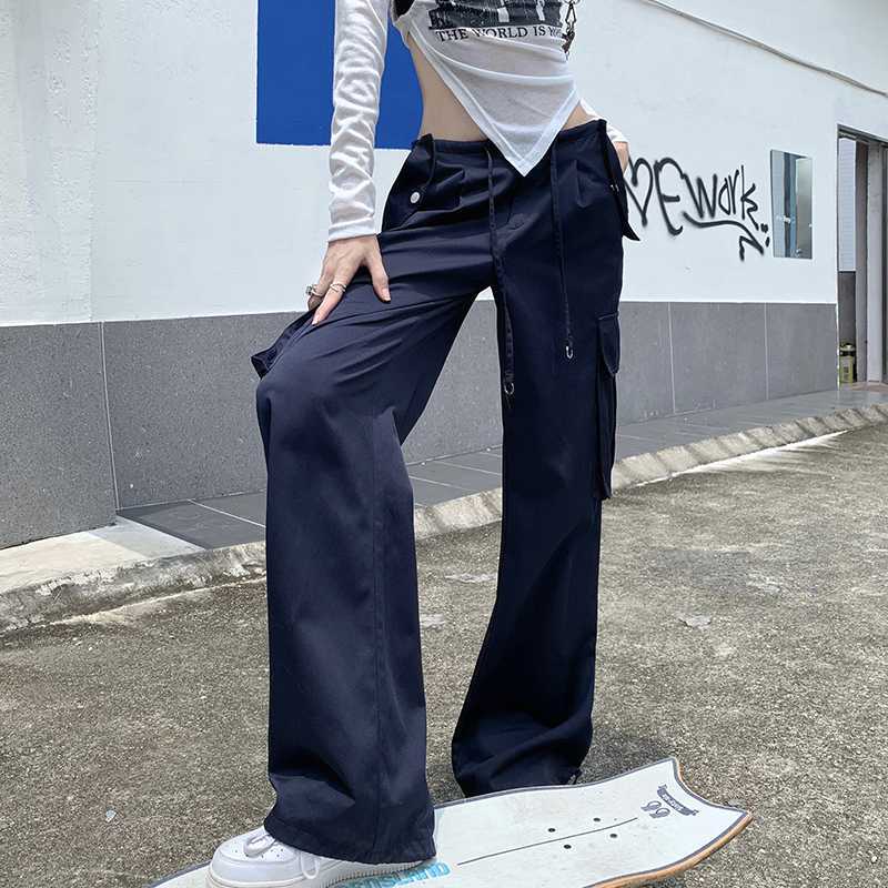 パンツセットアップ 機能的マルチポケットワイドパンツ