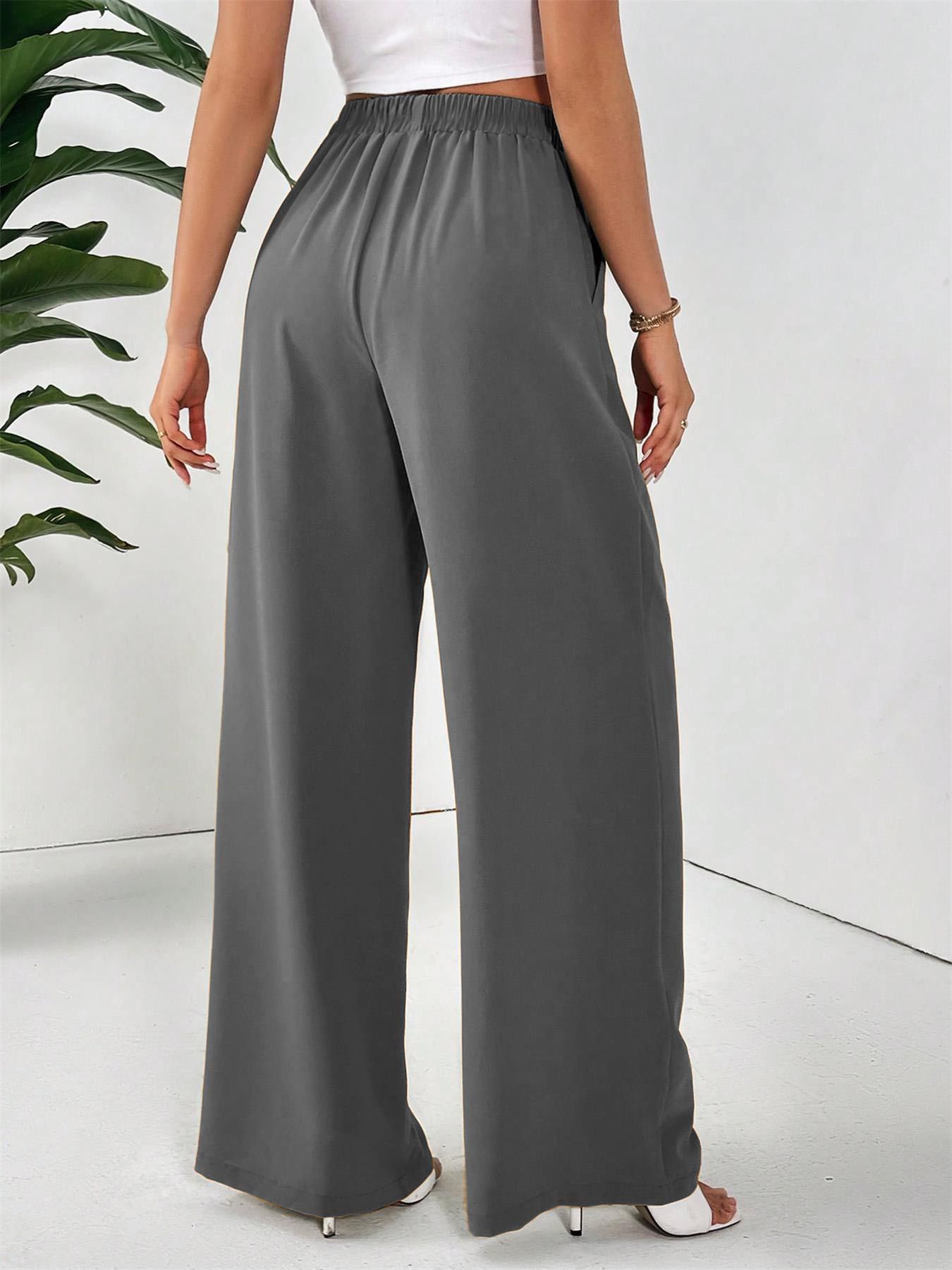 パンツセットアップ なめらかドレープワイドパンツ