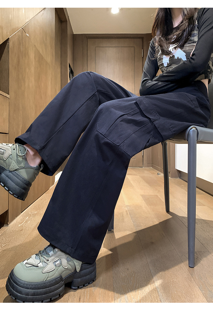 パンツセットアップ ゆったりカーゴポケット付きワイドパンツ