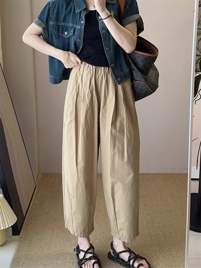 パンツセットアップ ゆったりシルエット天然素材バルーンパンツ