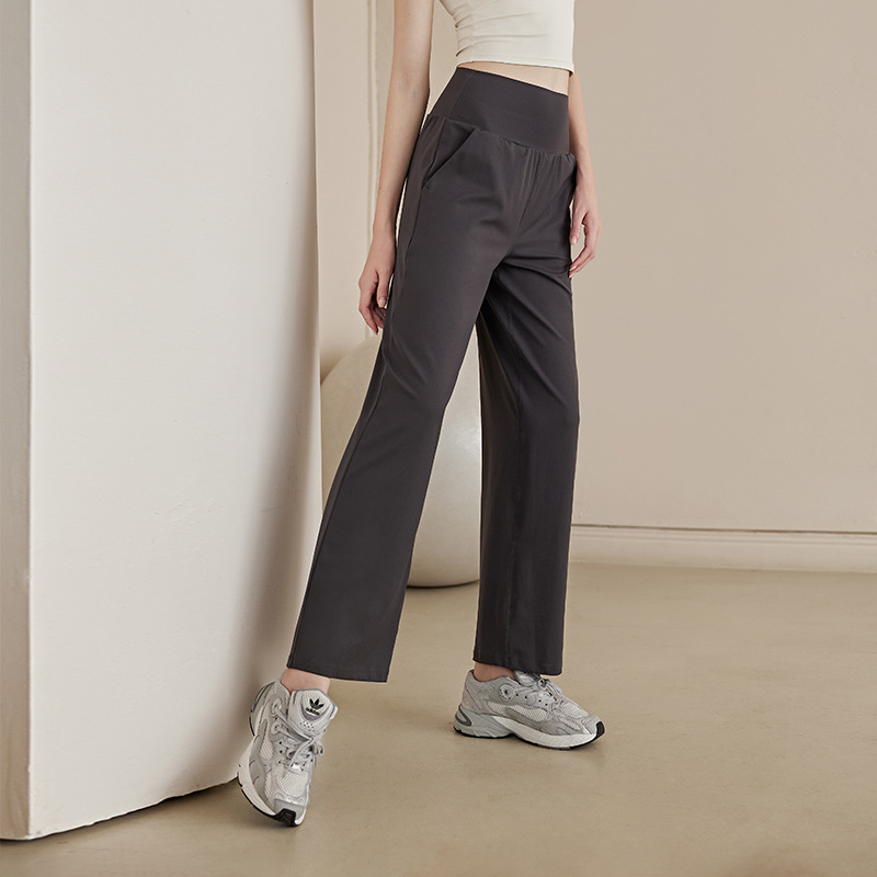 パンツセットアップ ハイウエストストレッチワイドパンツ
