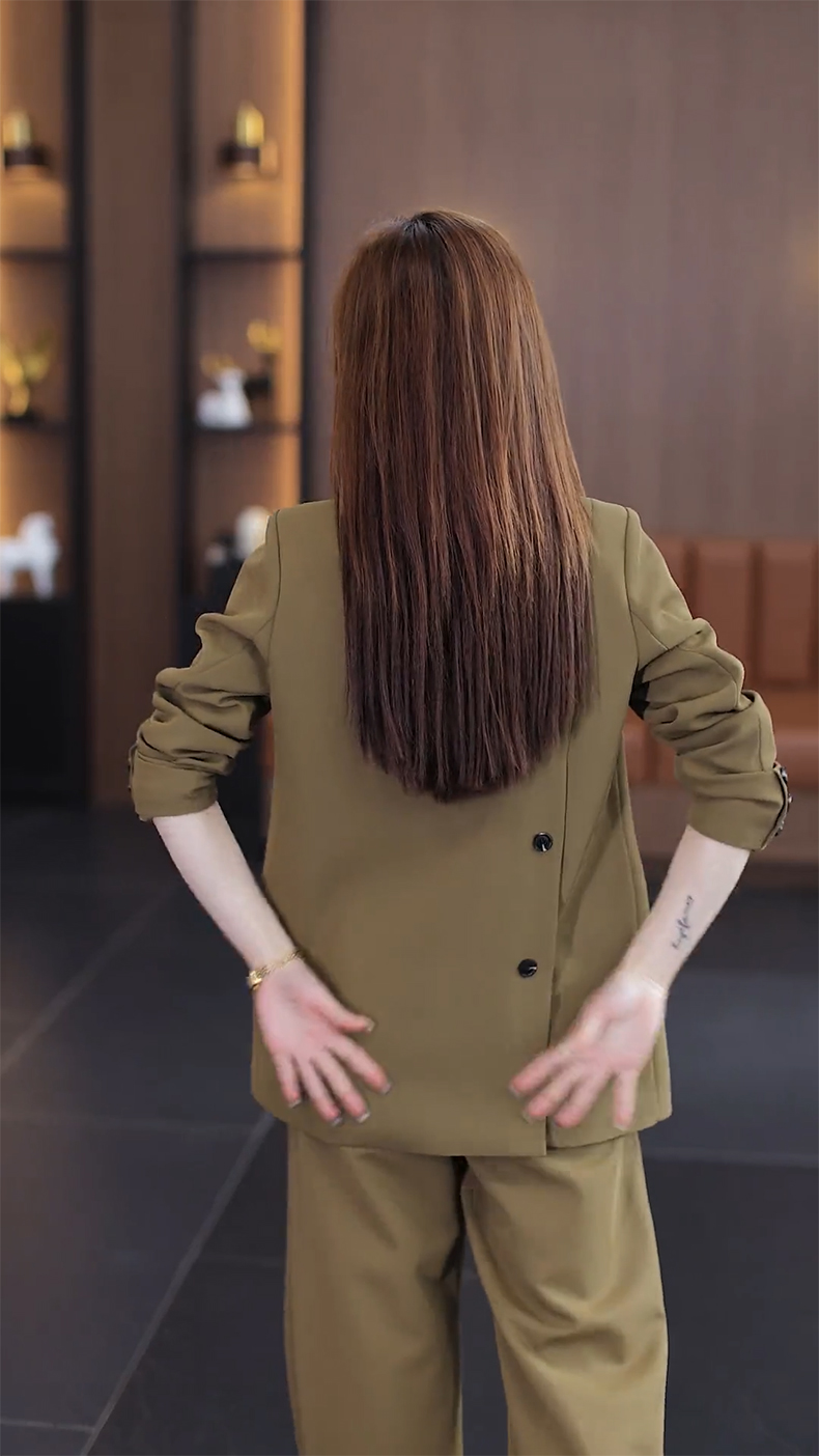 パンツセットアップ 上質感ゆったりジャケットワイドパンツ