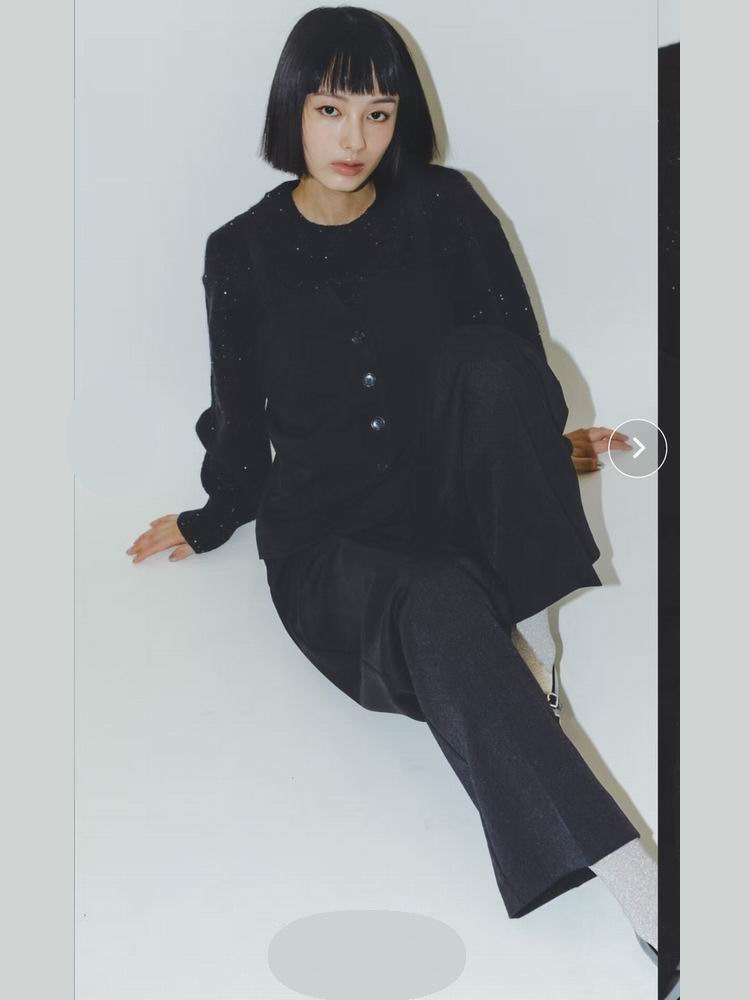 パンツセットアップ 非対称ベスト風ワイドパンツセット