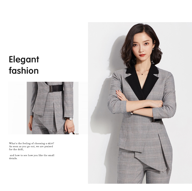 パンツセットアップ 千鳥格子柄テーラードジャケットパンツセットアップ