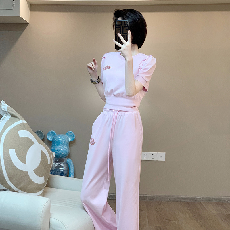 パンツセットアップ やわらか素材ワイドパンツセットアップ