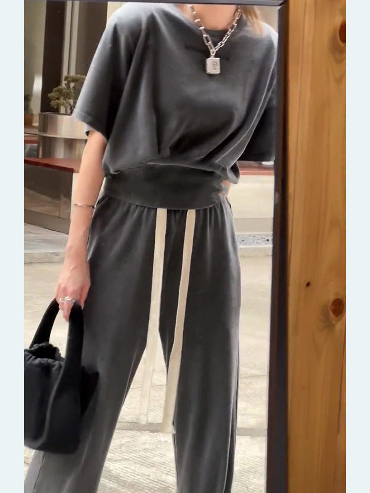 パンツセットアップ リラックスドレープワイドセットアップ