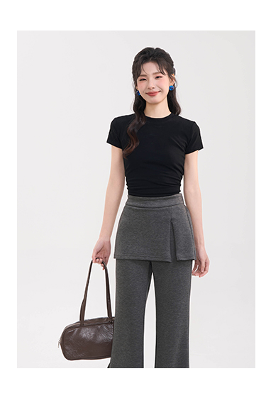 パンツセットアップ スカート見せワイドパンツセット