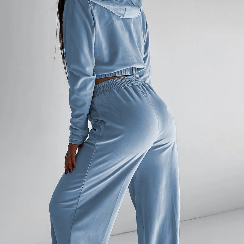 パンツセットアップ 光沢感ゆったりパンツセットアップ