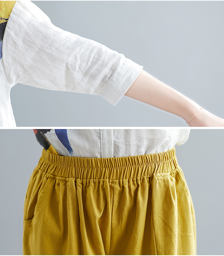 パンツセットアップ アート柄ブラウス パンツセットアップ