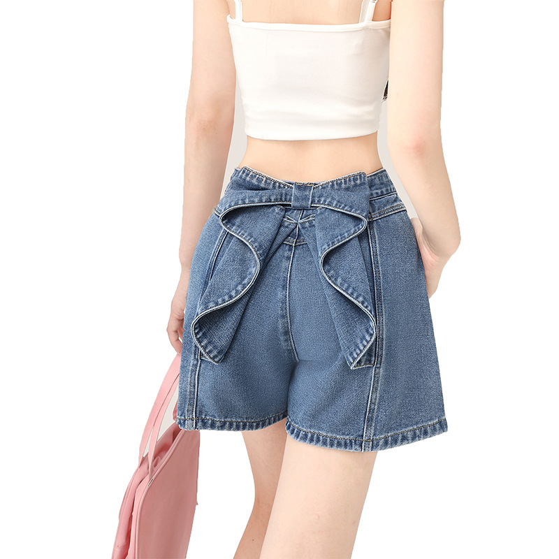 パンツセットアップ フリルデザイン デニムショートパンツ