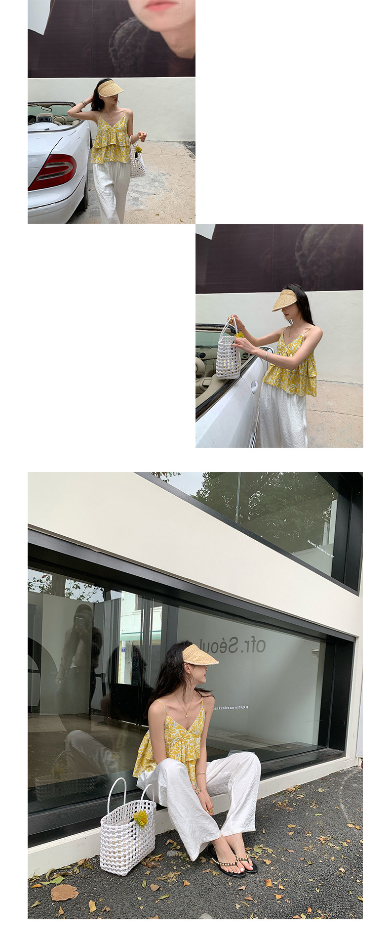 パンツセットアップ フリルキャミ×ワイドパンツセット