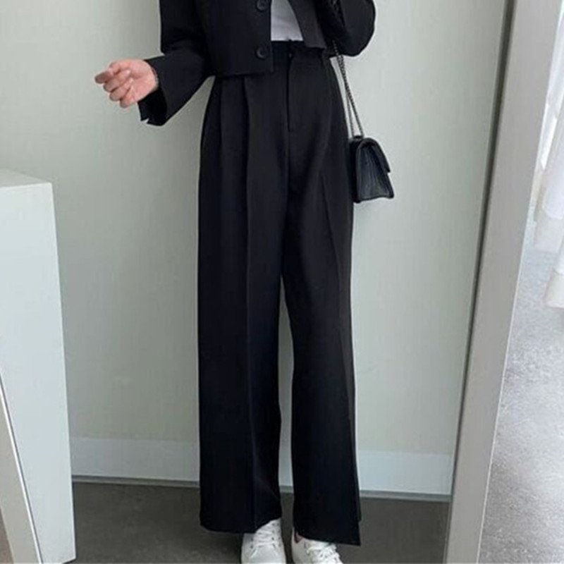 パンツセットアップ 上品フォルムワイドパンツ