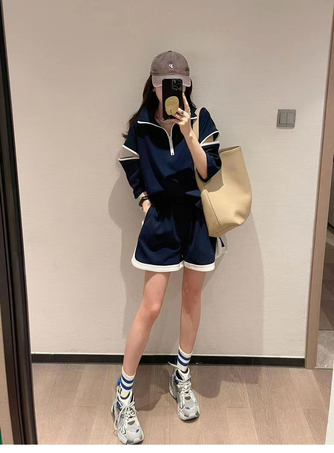パンツセットアップ ハーフジップ スポーティーセット